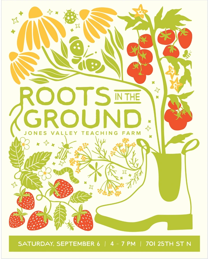 Events & Nightlife creative ad: Garden plants, strawberries and tomatoes growing out of a rubber boot