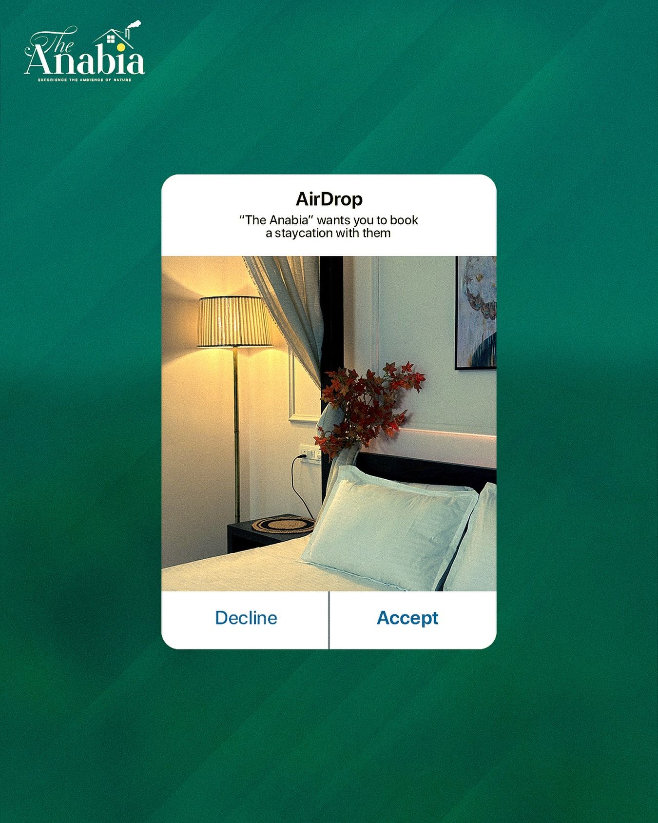 Instagram post: Booking prompt styled as notification