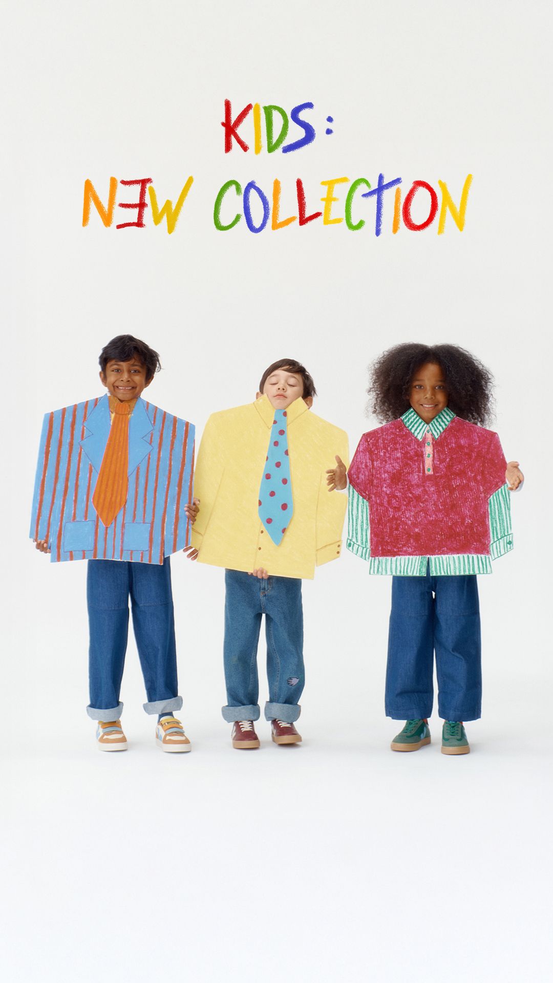 Story: Cardboard cut-out clothes on kids