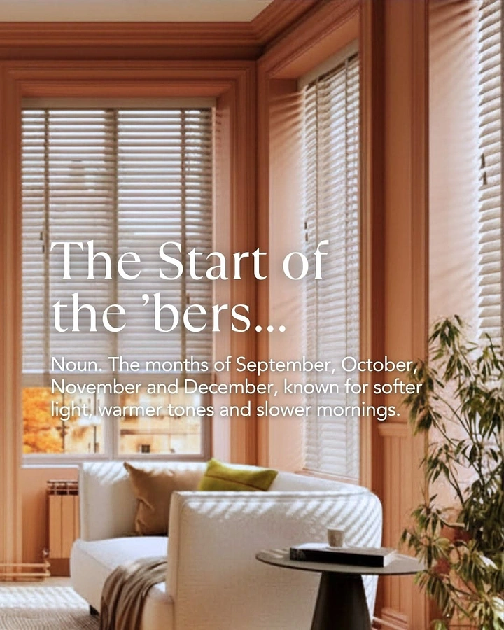 Curtains & Blinds creative ad: Seasonal ‘ber’ campaign frames autumn blinds