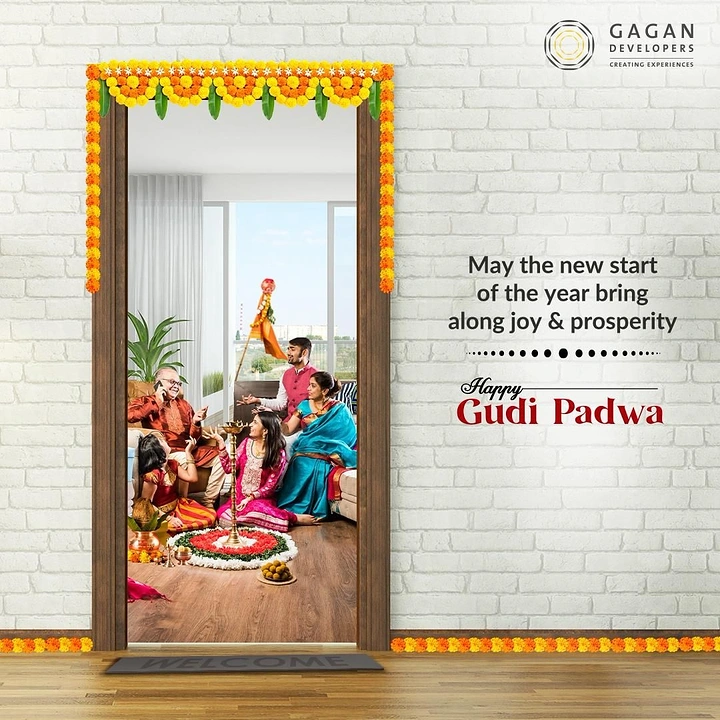 other-festival creative ad: Doorway framing a family celebrating in a bright new apartment