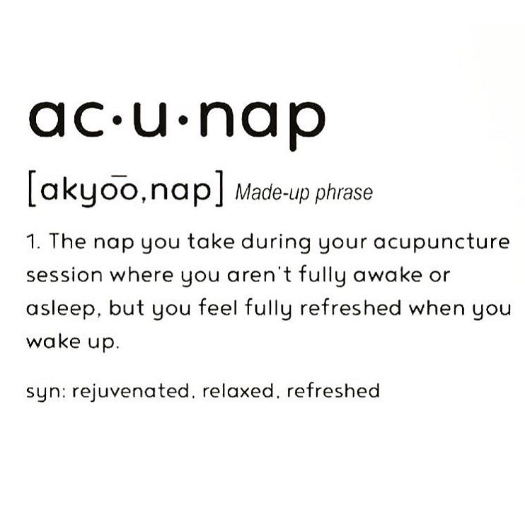 Instagram post: Clever coined term for acupuncture nap