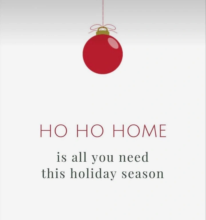 Christmas creative ad: Ho Ho Home pun, clean minimal ornament