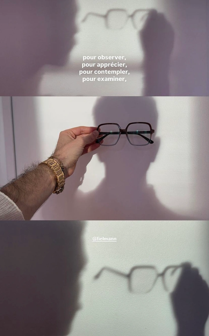 Opticians & Eye Care creative ad: Glasses shadow play, poetic minimal