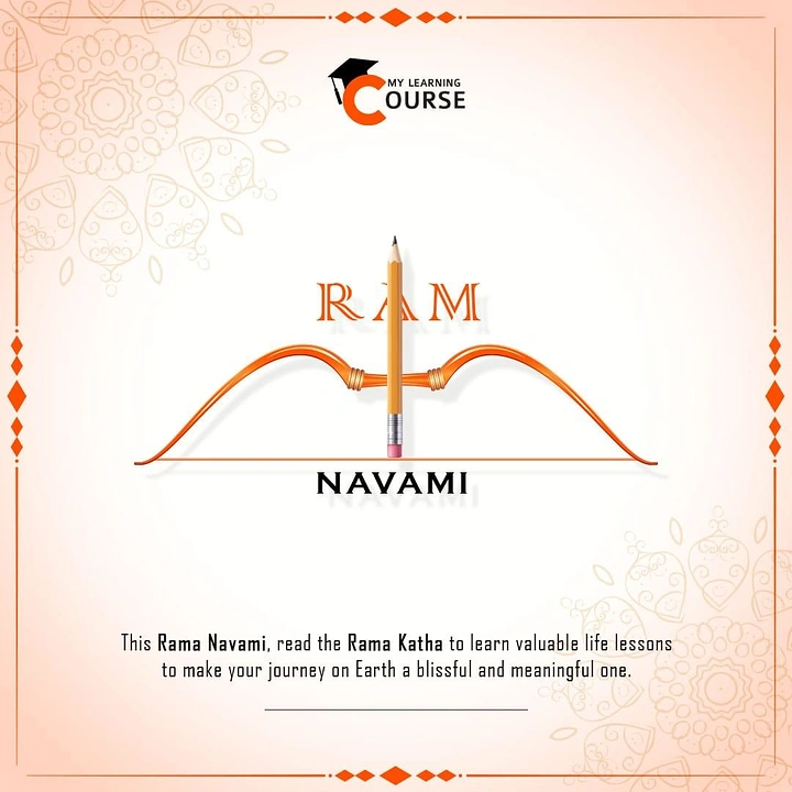 Ram Navami creative ad: Pencil as arrow in bow for learning brand
