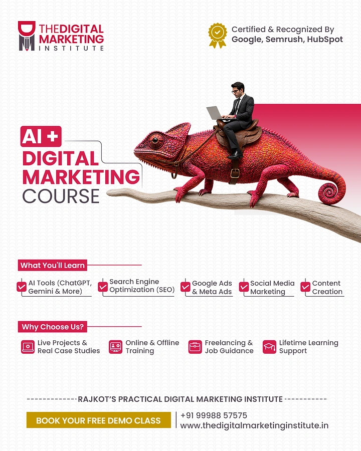 Online Courses & E-learning creative ad: Surreal dinosaur rider visualizes AI marketing