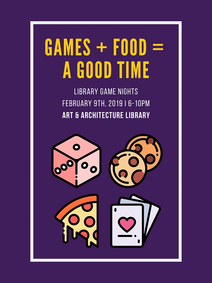 Board Games & Game Cafes creative ad: Clever games-plus-food equation poster