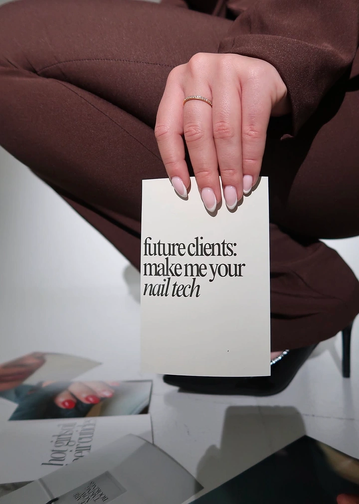 Nail Salons creative ad: Witty note card: make me your nail tech