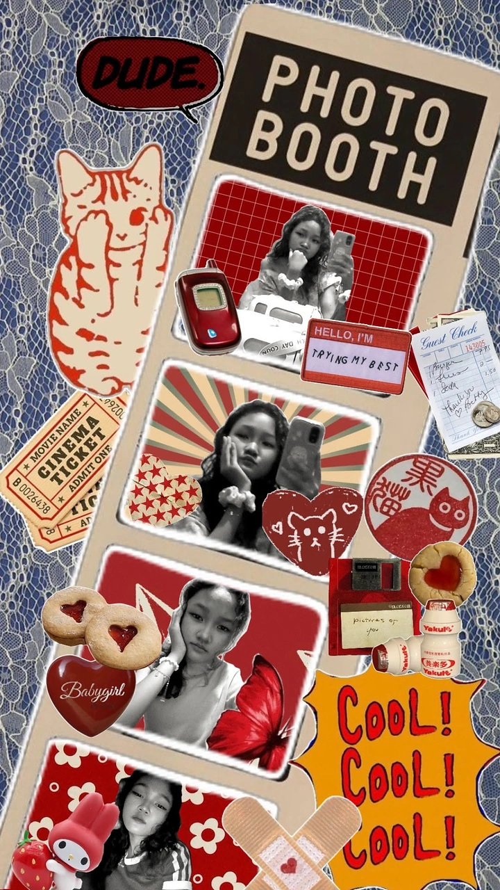 Photo Booth Rentals creative ad: Scrapbook punk collage turns booth into poster