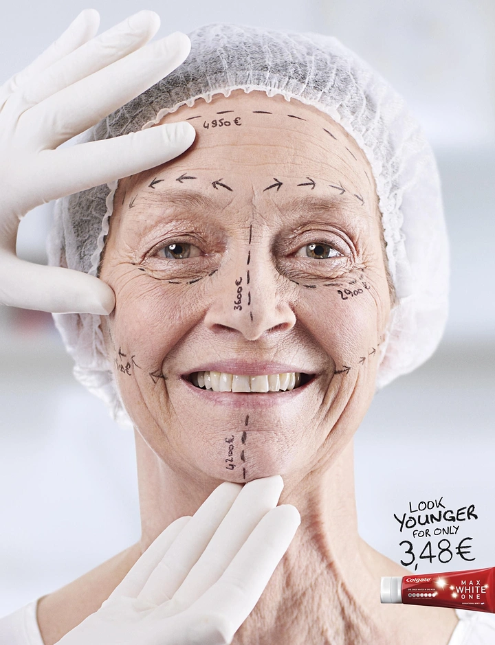 Skin & Cosmetic Clinics creative ad: Surgery markings versus cheap cream offer