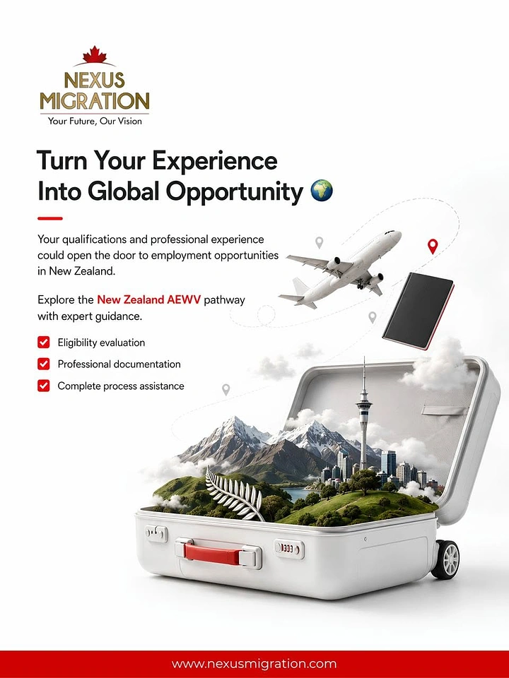Recruitment & Staffing Agencies creative ad: Open suitcase holding a miniature New Zealand landscape and skyline