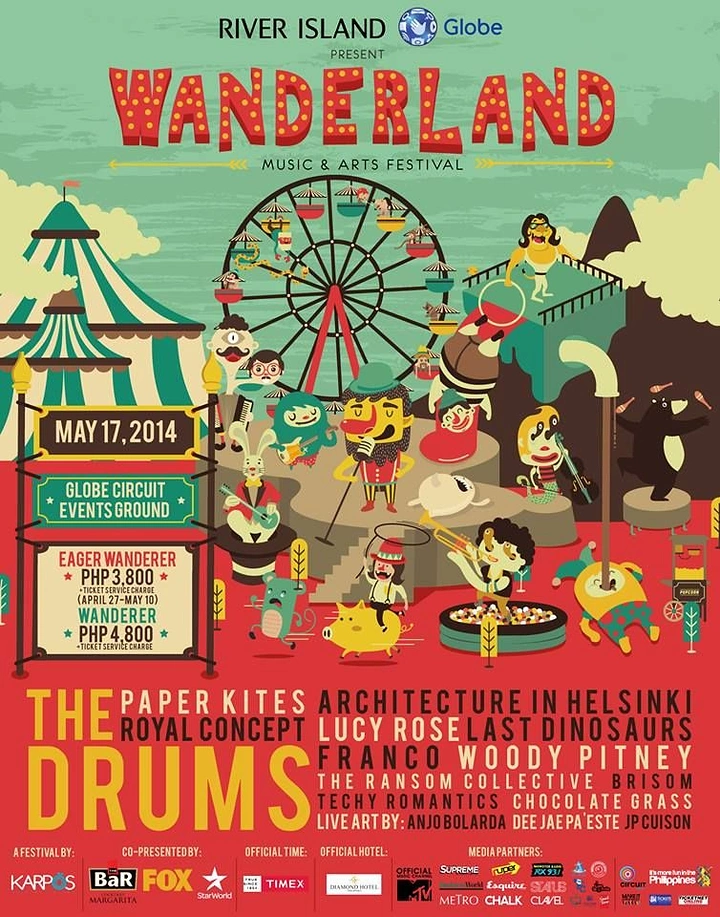 other-festival creative ad: Whimsical illustrated music and arts festival scene