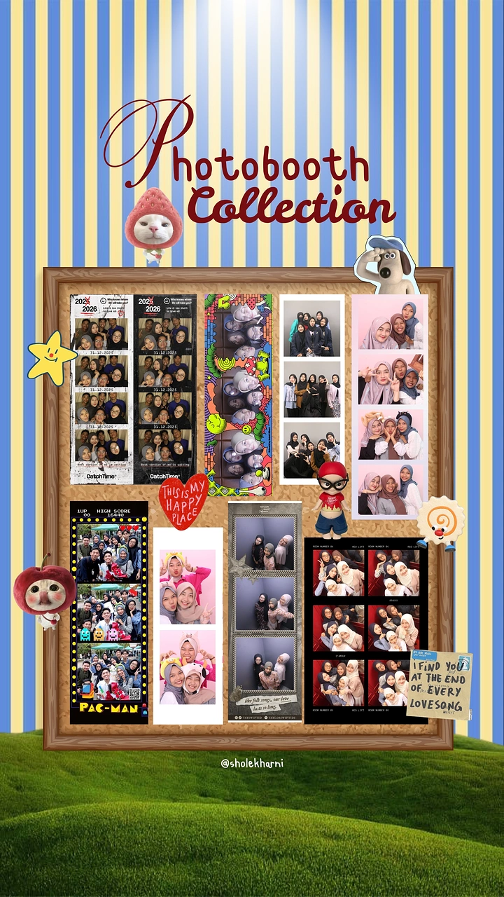Photo Booth Rentals creative ad: Photo booth presented as collectible gallery