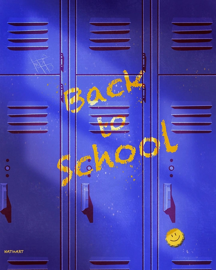 Schools & School Admissions creative ad: Locker graffiti announces school return