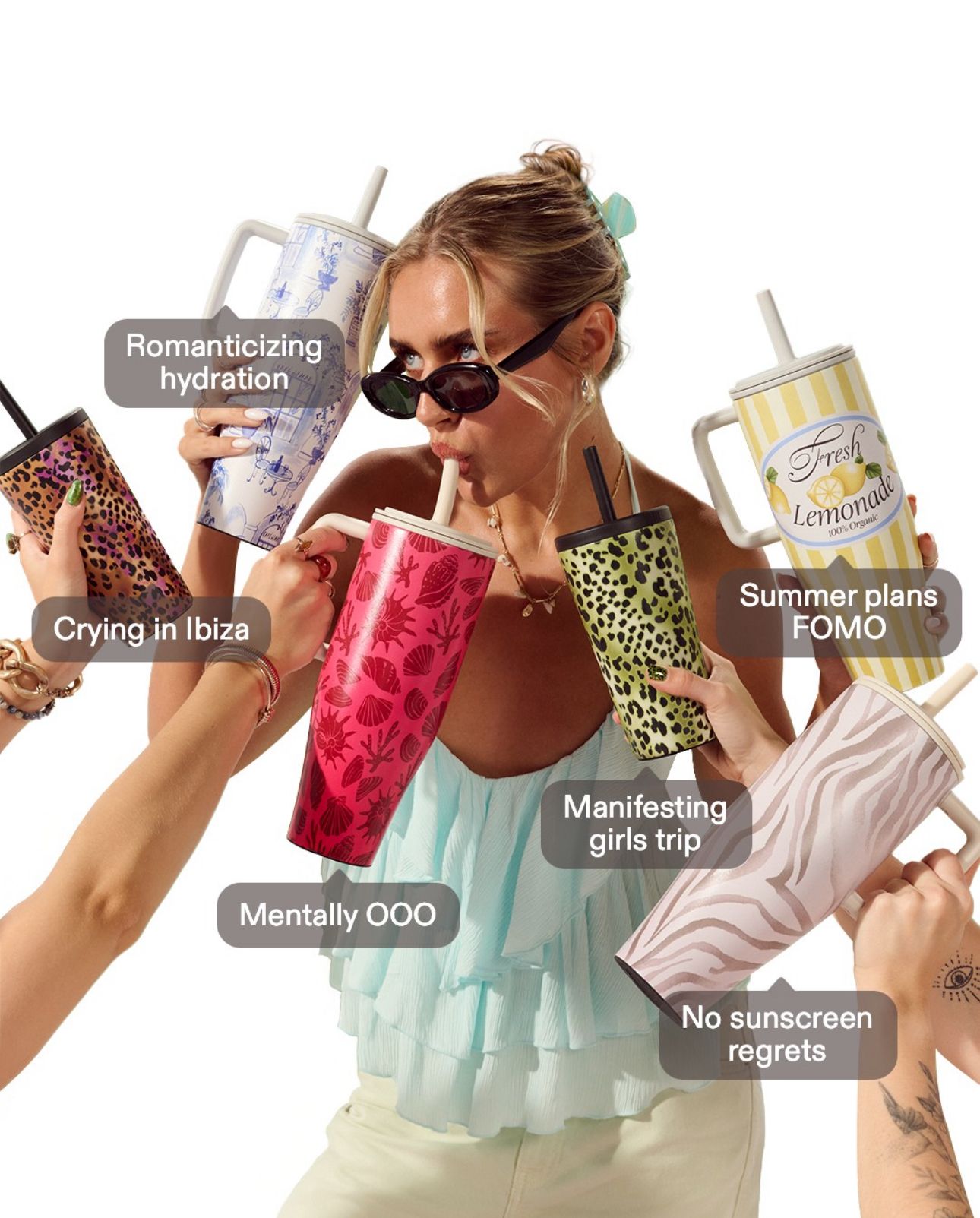Instagram post: Witty hydration personas drive collage concept