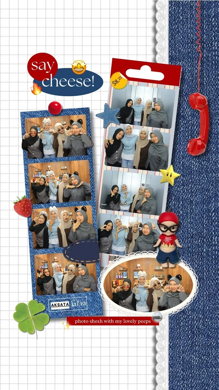 Photo Booth Rentals creative ad: Scrapbook-themed photo booth keepsake