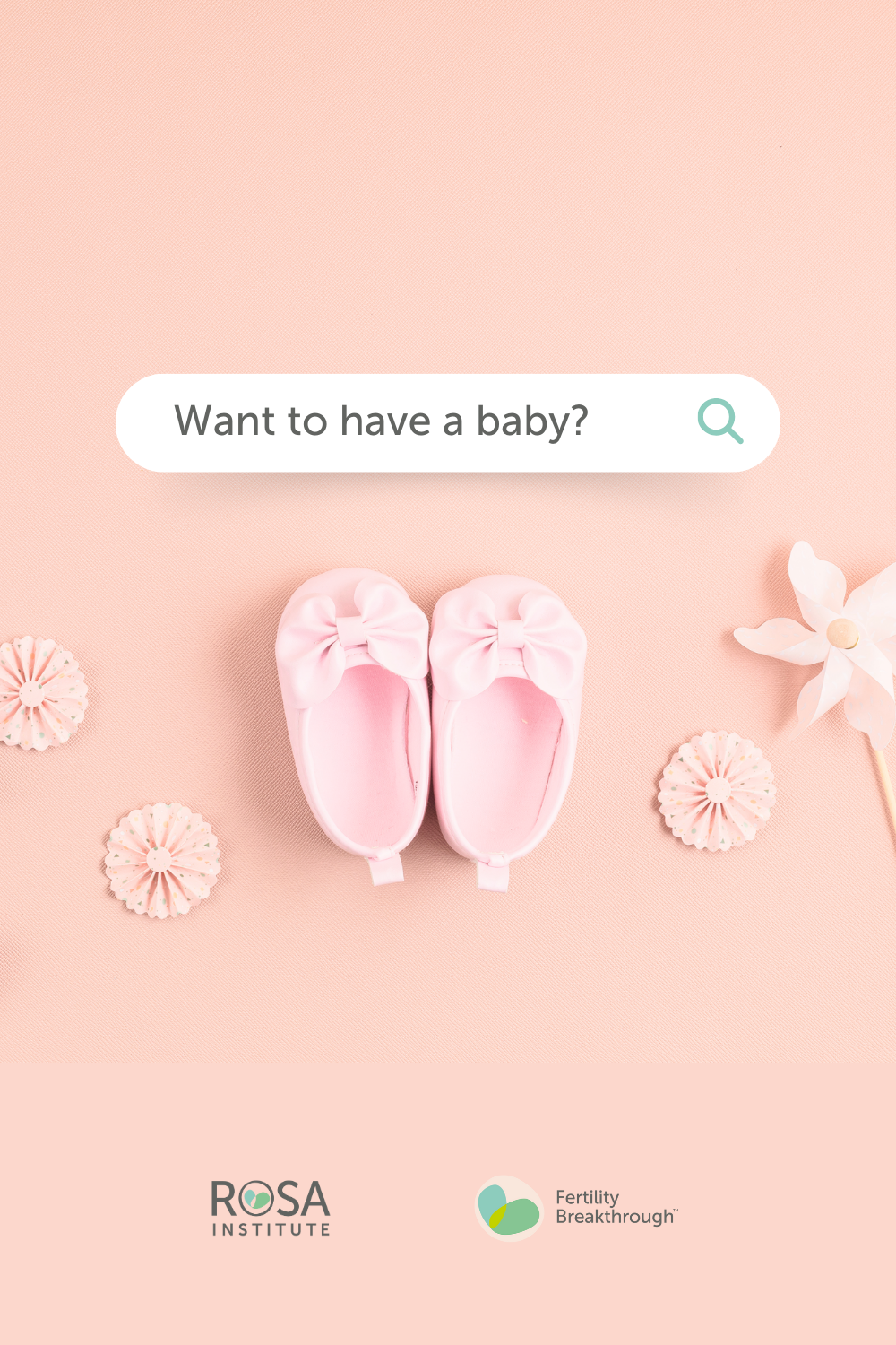 Story: Search bar 'want a baby' with booties