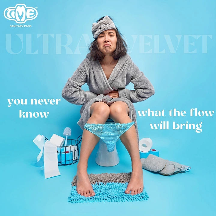 Period Care & Feminine Hygiene creative ad: Unexpected bathroom scene visualizes flow uncertainty