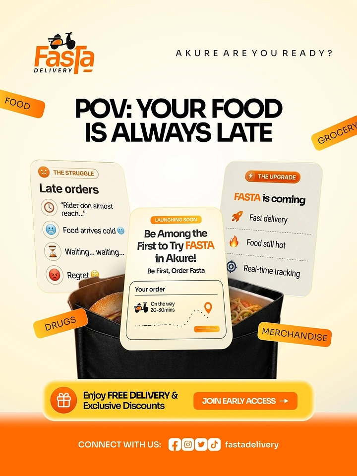 Food Delivery Apps creative ad: Late-order POV gives delivery upgrade a hook