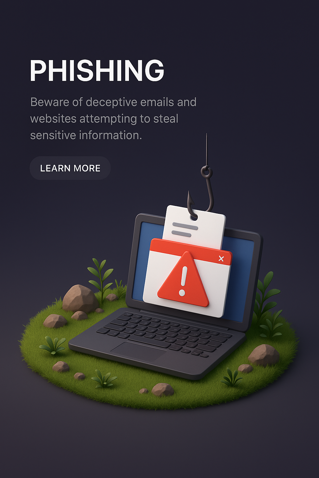 Story: Literal phishing hook gives warning visual wit