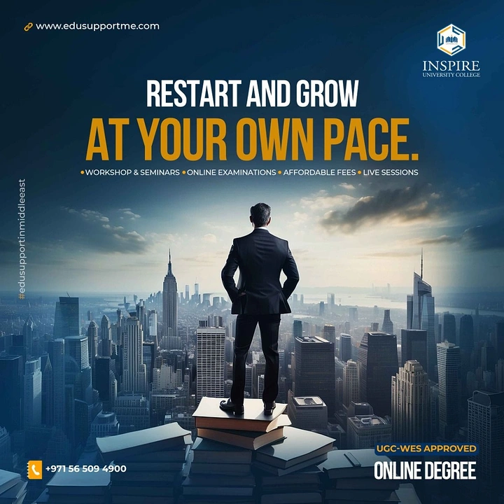 Online Courses & E-learning creative ad: Books become steps toward a future city