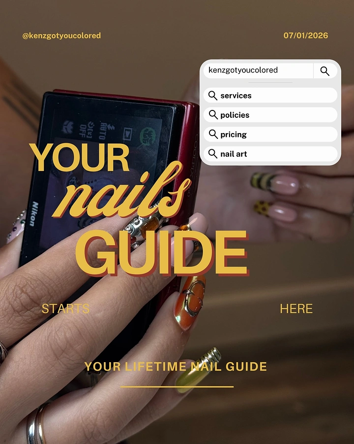 Nail Salons creative ad: Search-bar nail guide menu idea