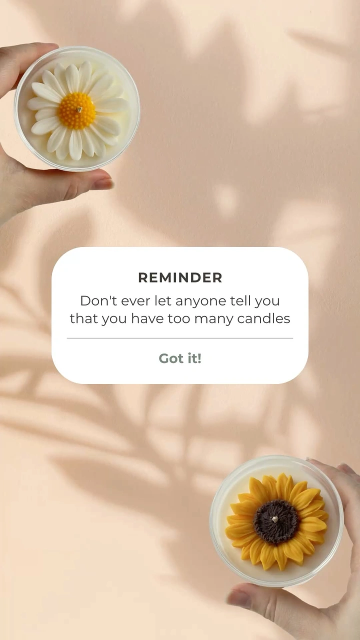 Candles & Home Fragrance creative ad: Phone reminder notification joke about candles