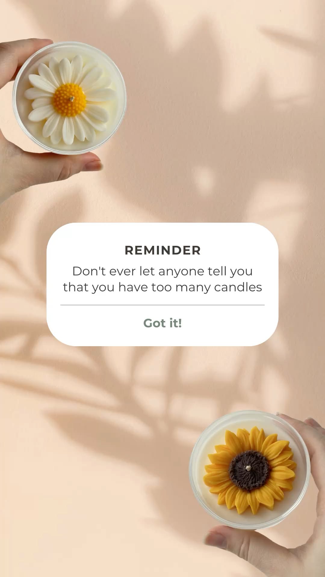 Story: Phone reminder notification joke about candles