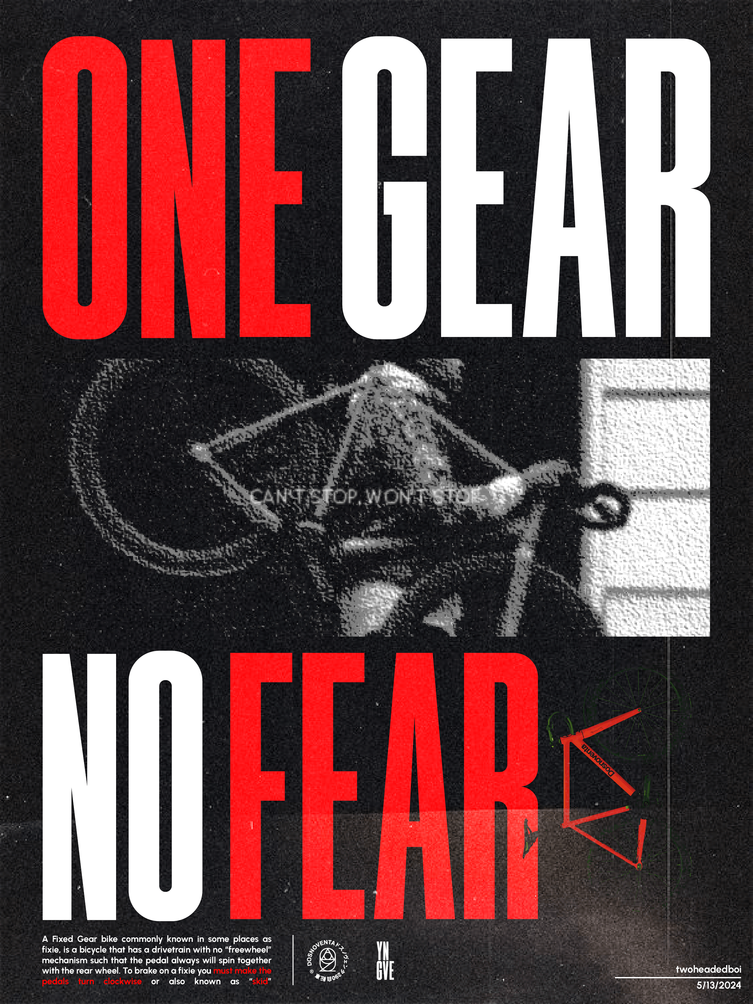 Instagram post: Fearless gear slogan drives concept