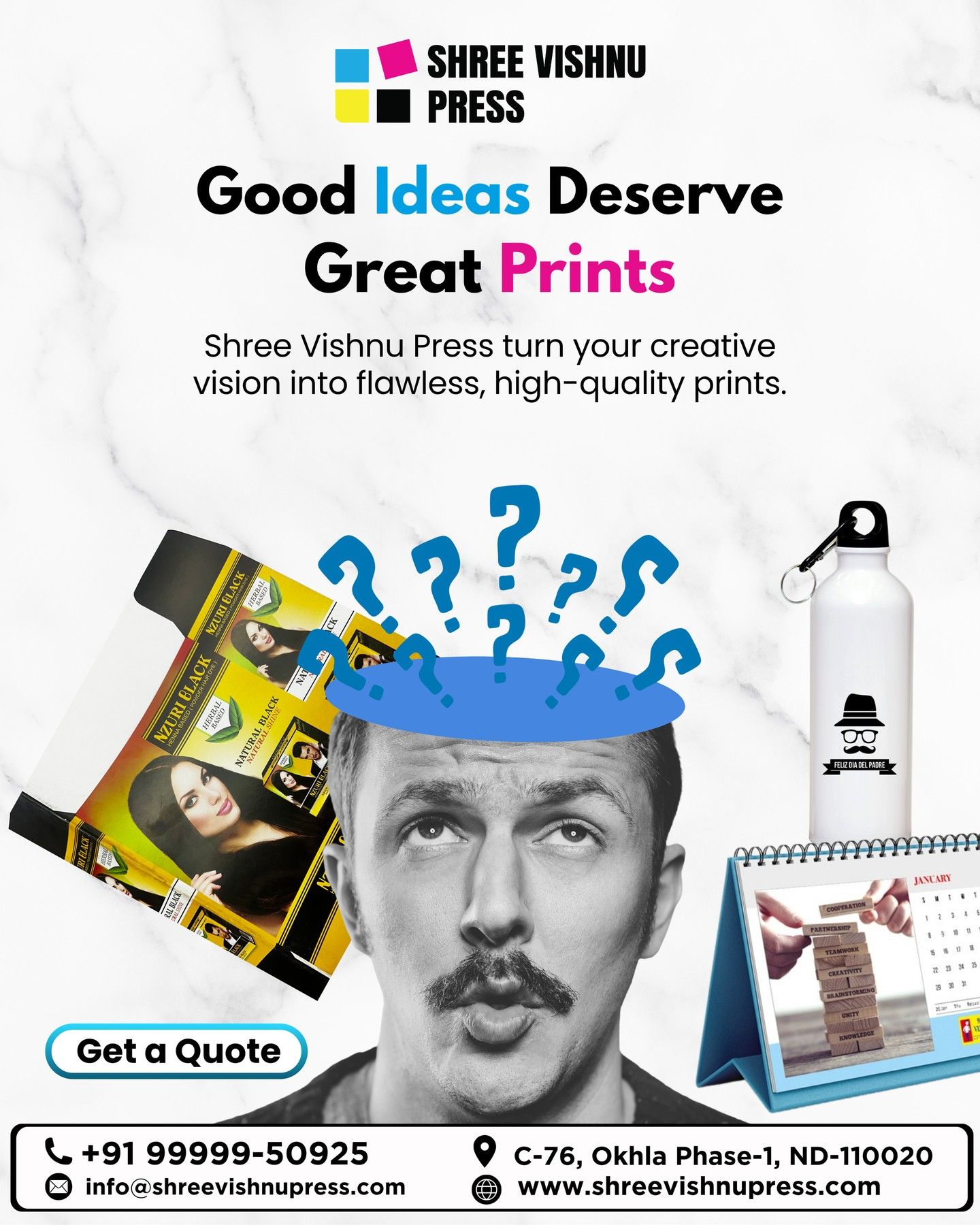 Instagram post: Open-head question marks: ideas become prints