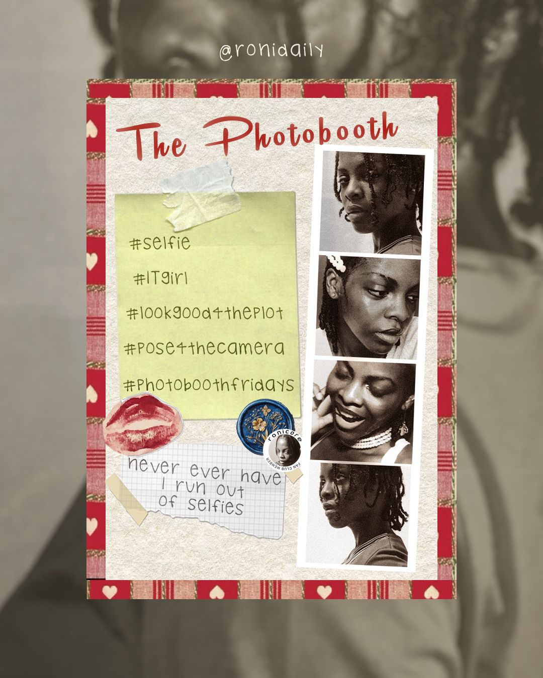 Instagram post: Photobooth paper turned into poster