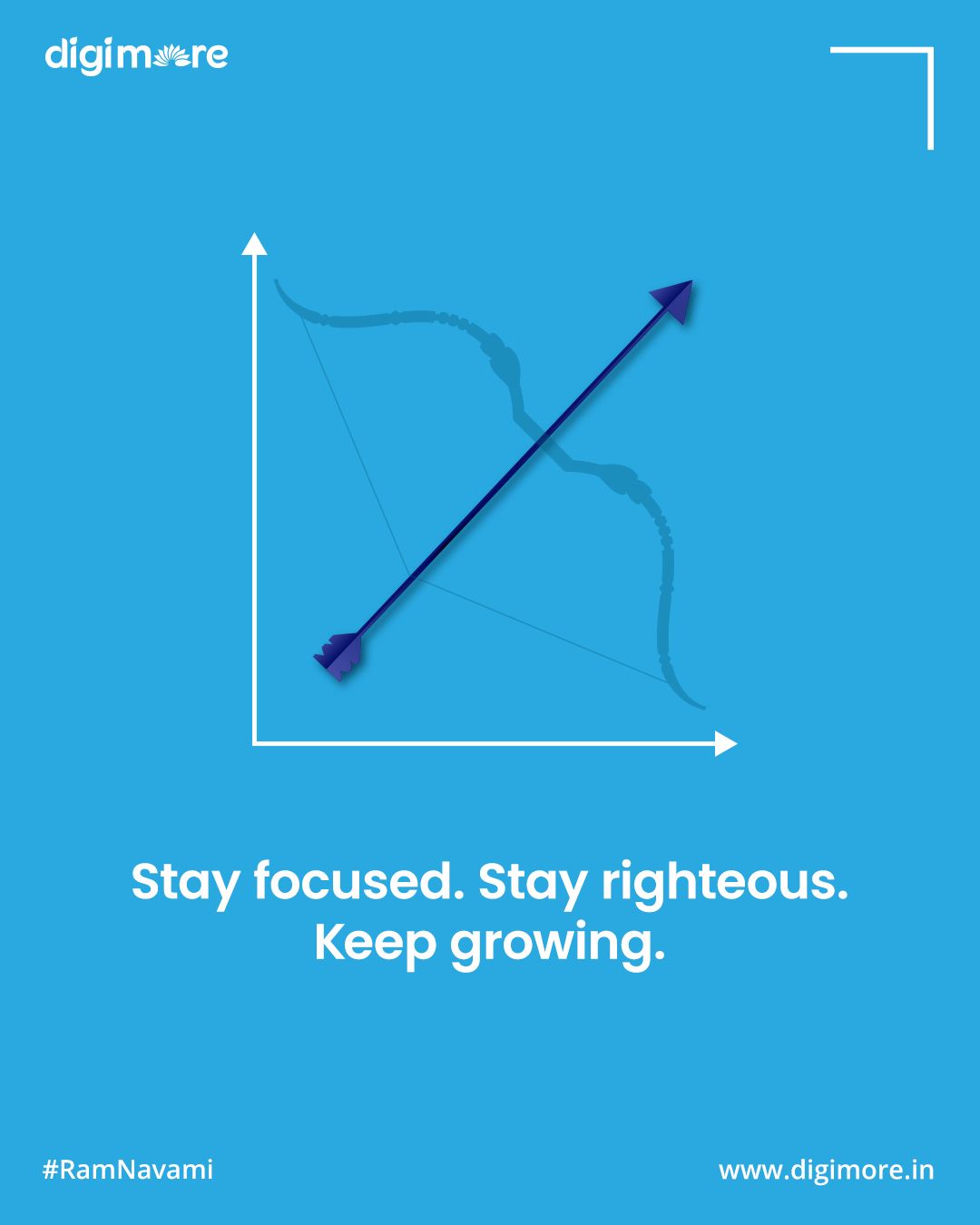 Faded bow with an arrow drawn as a rising graph line