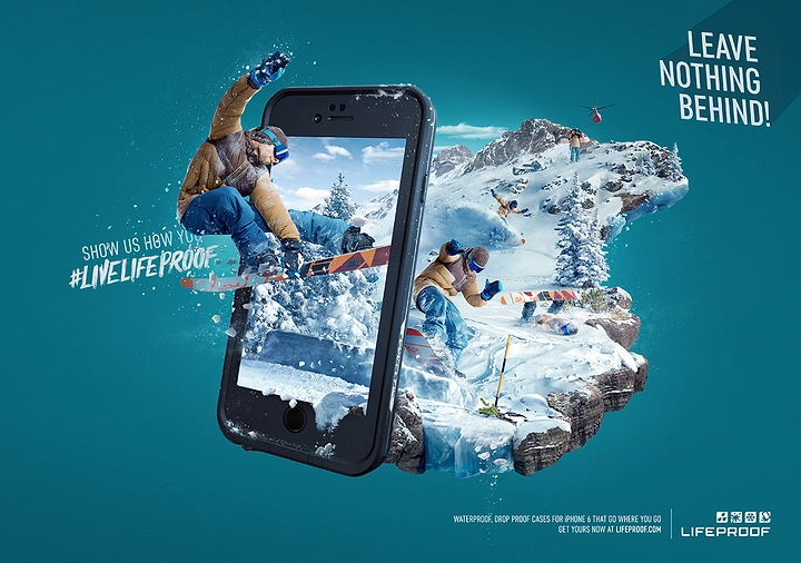 Phone Cases & Mobile Accessories creative ad: Phone case frames alpine adventure