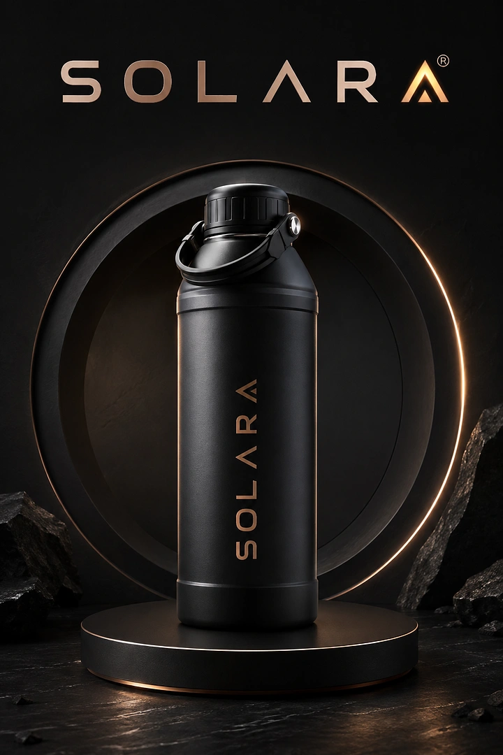 Tumblers, Flasks & Drinkware creative ad: Bottle presented as a solar eclipse