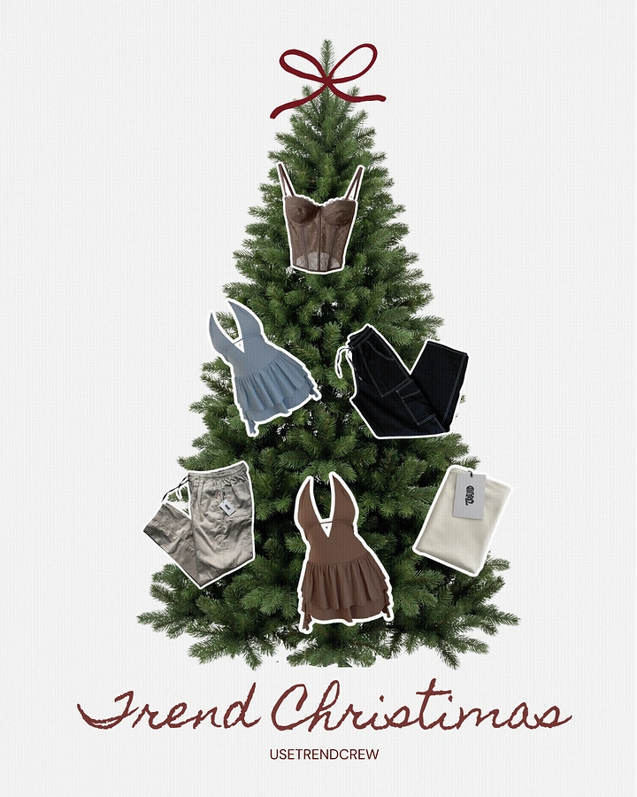 Christmas creative ad: Real pine tree decorated with sticker-cut clothing items