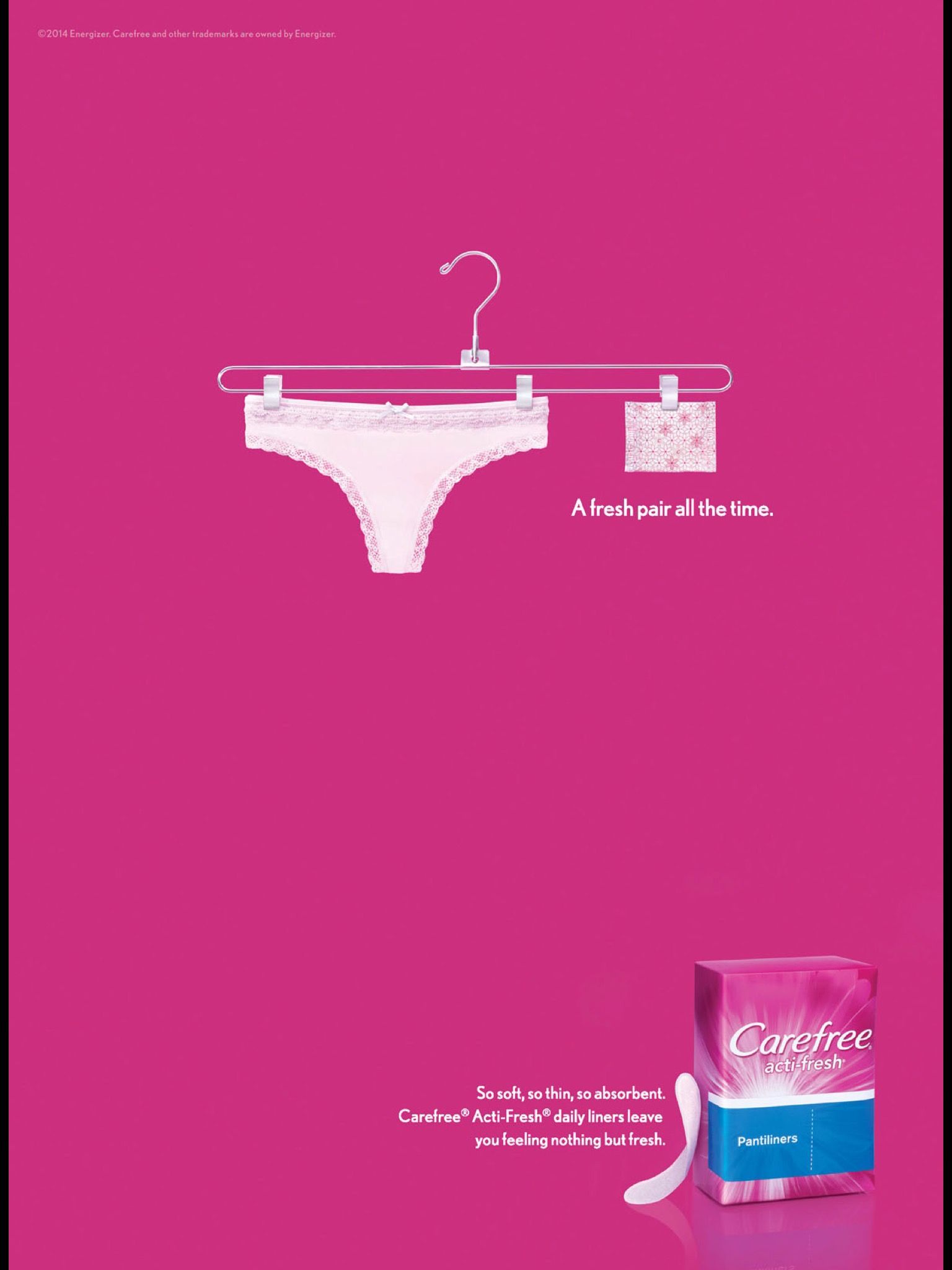 Instagram post: Hanging underwear reinforces freshness message