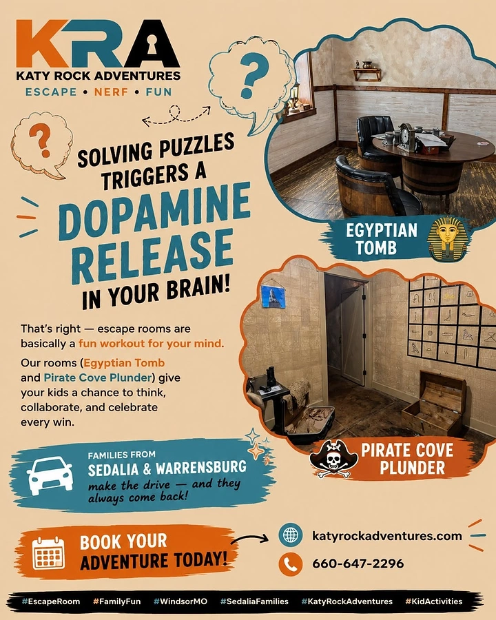 Escape Rooms creative ad: Dopamine hook turns puzzles into promise