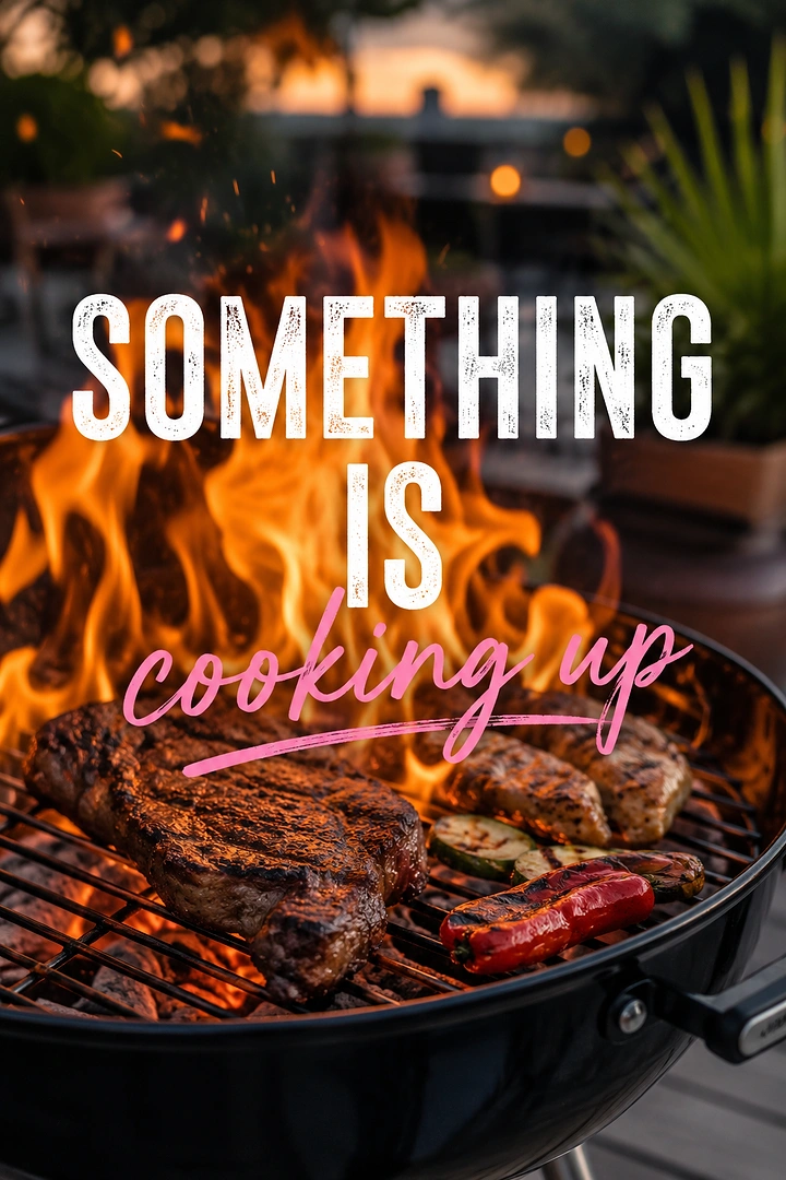 BBQ & Grill Restaurants creative ad: Strong grill photo with cooking pun