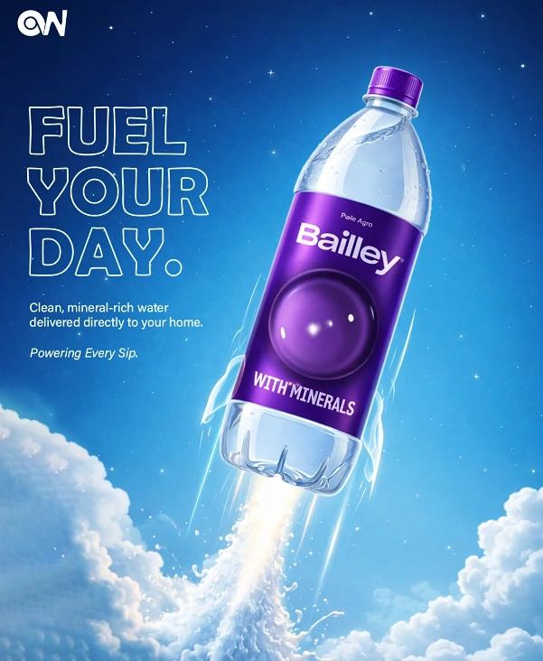 Packaged Drinking Water creative ad: Bottle becomes a hydration rocket