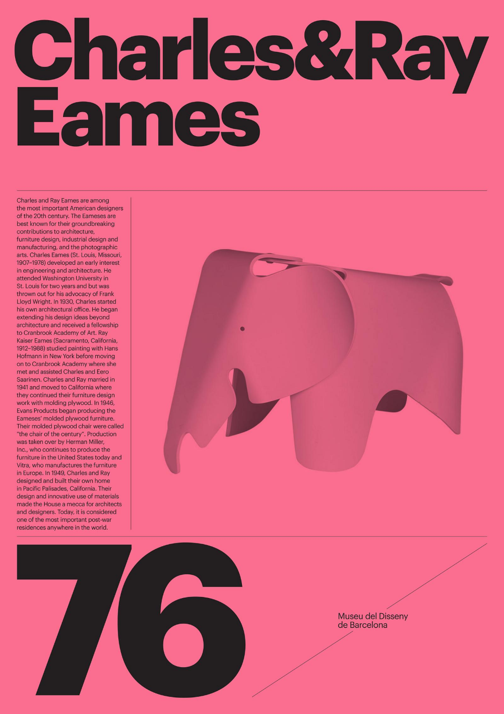 Poster: Pink Eames elephant chair exhibition poster