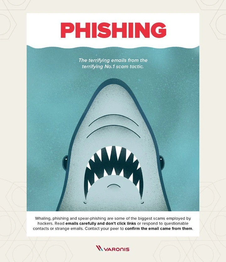Cybersecurity Companies creative ad: Shark visual turns phishing into a metaphor