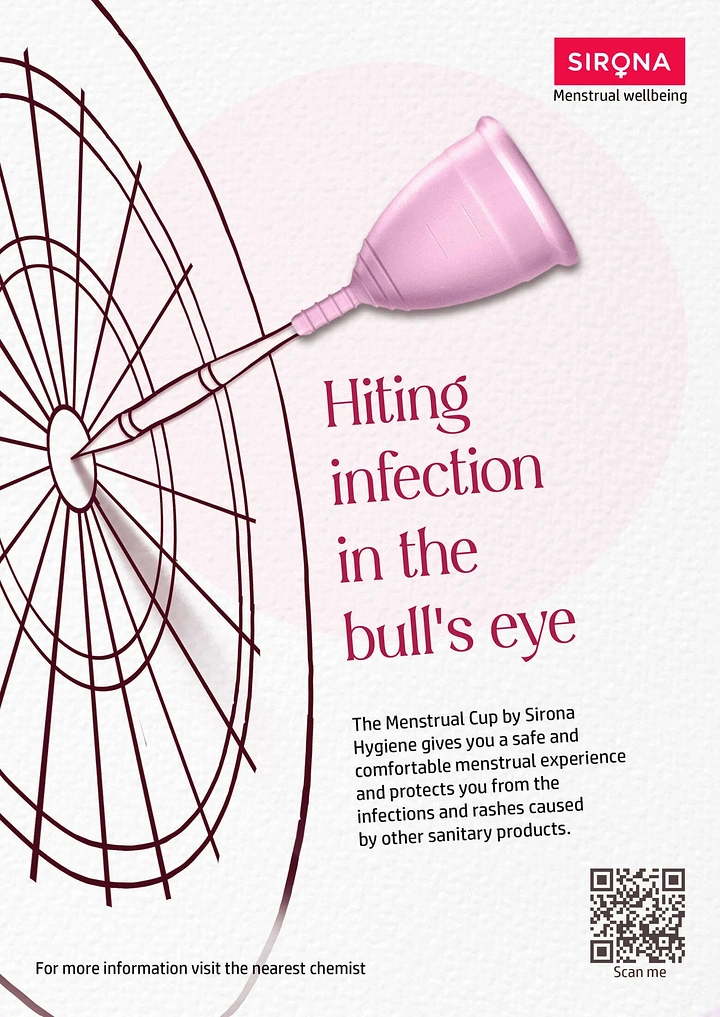 Period Care & Feminine Hygiene creative ad: Bullseye metaphor makes infection prevention memorable