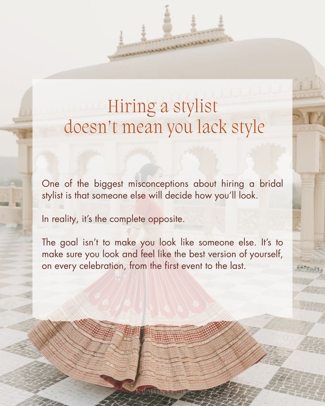Instagram post: Bride peeking through styling question, slide 2