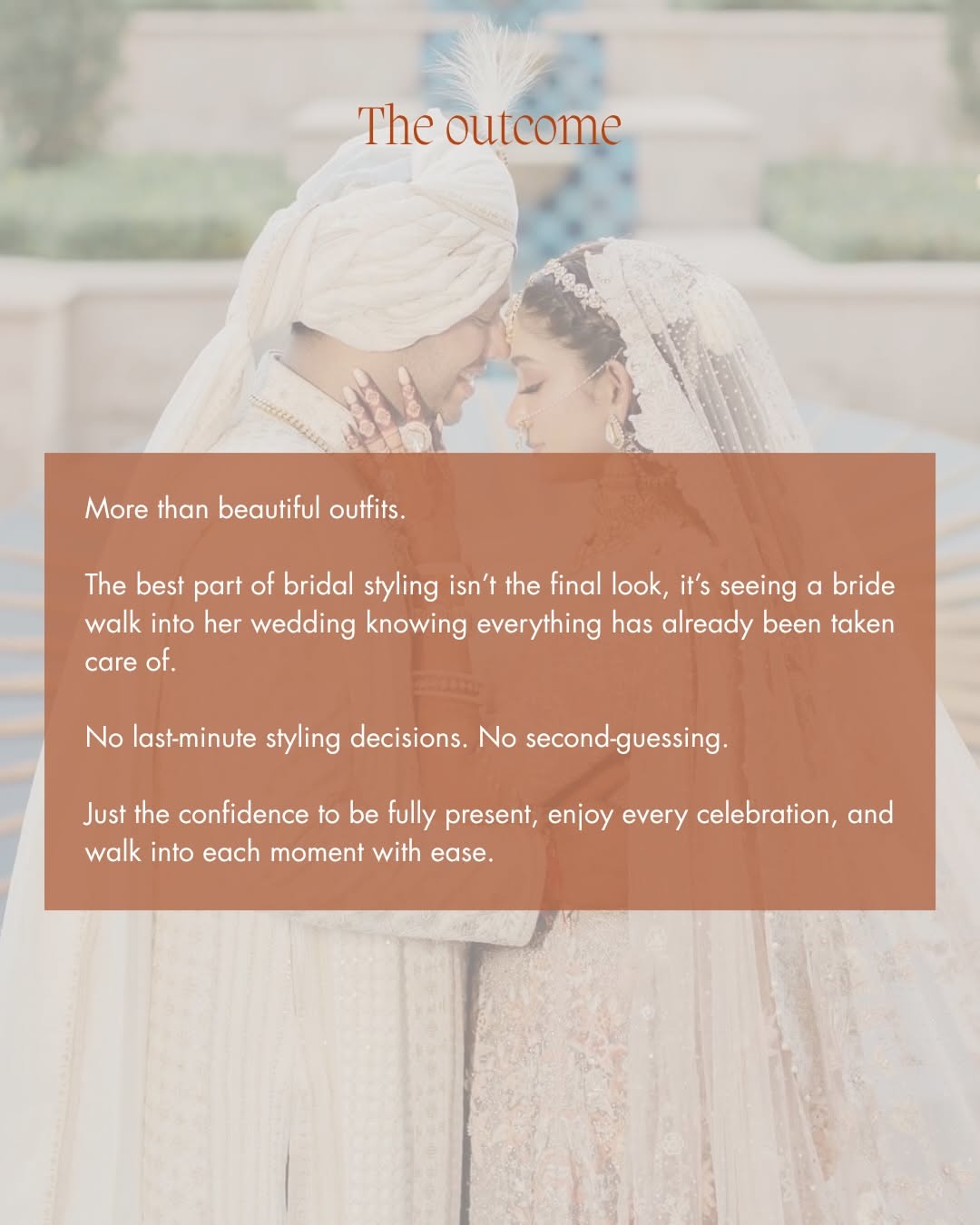 Instagram post: Bride peeking through styling question, slide 7