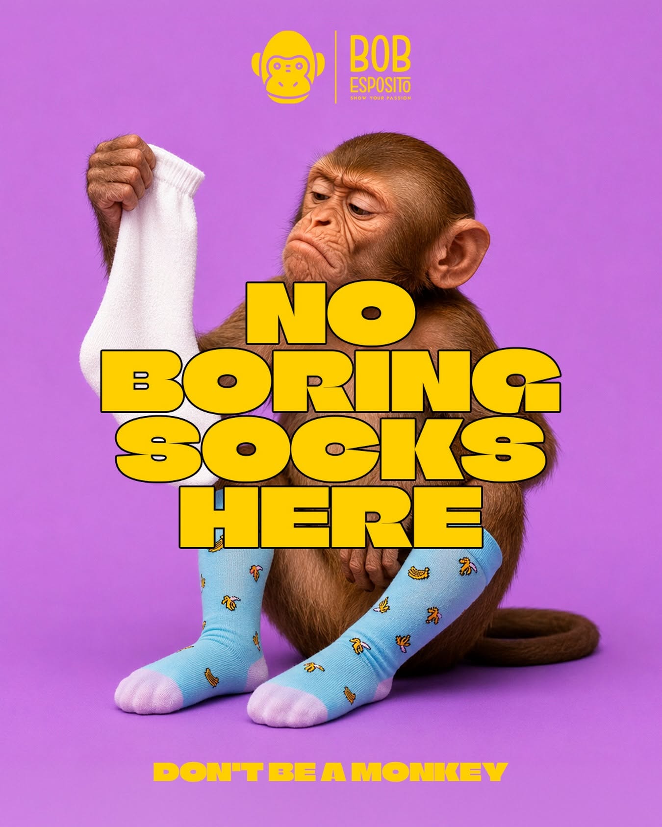 Instagram post: Monkey humor makes anti-boring message memorable
