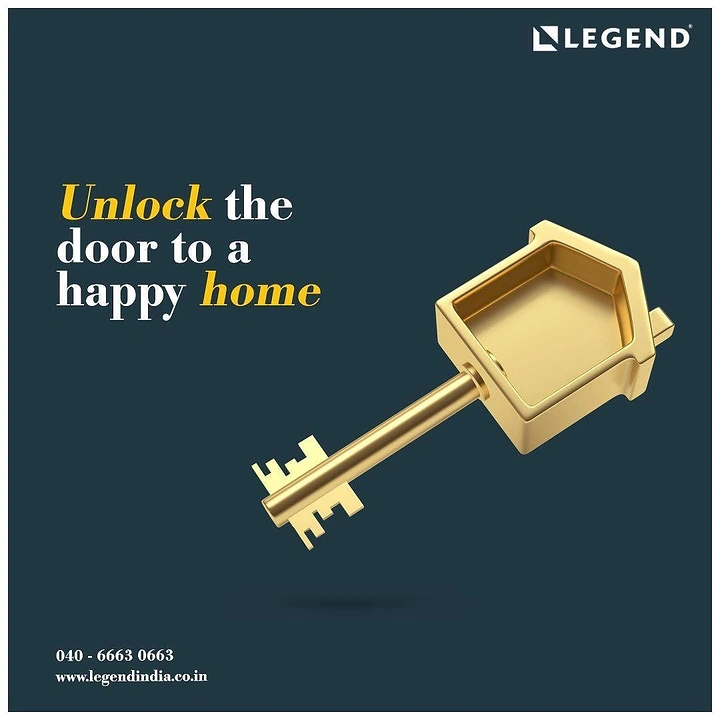 Locksmiths creative ad: Key head shaped as house, unlock pun