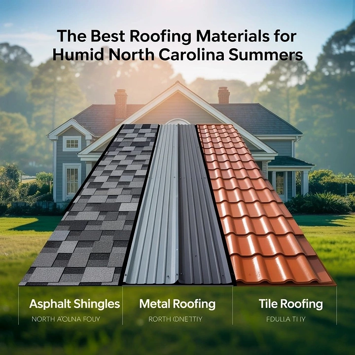 Roofing creative ad: One roof split into three materials