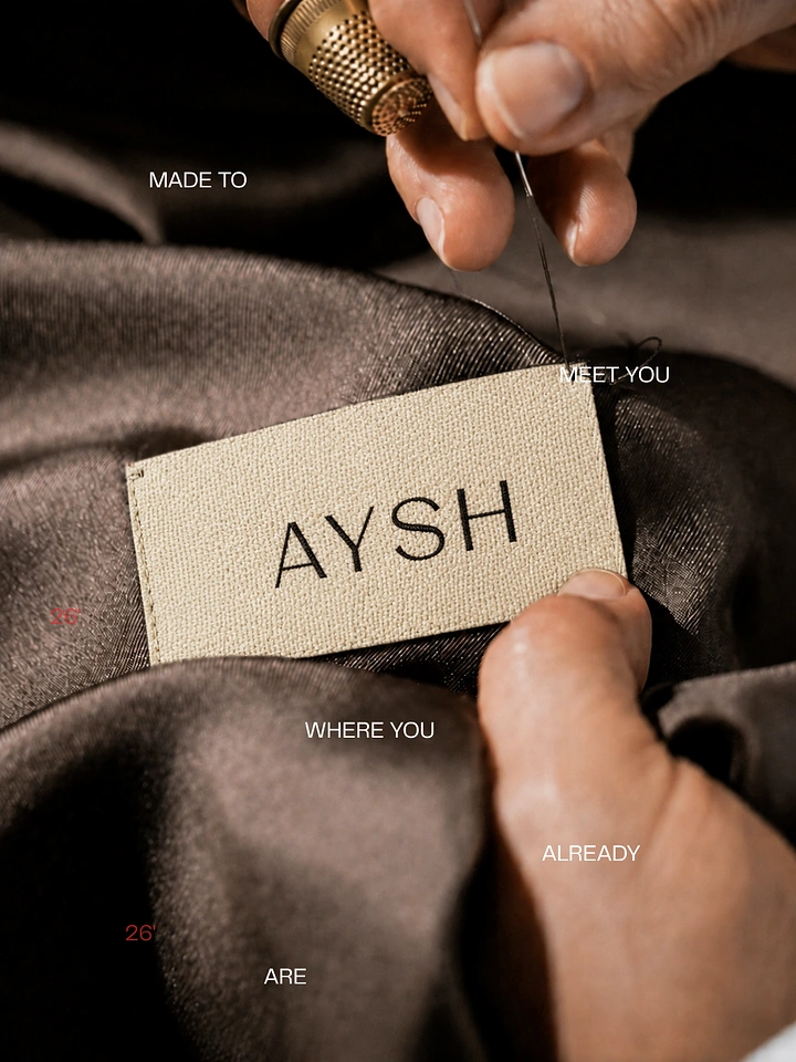 Tailors & Alterations creative ad: Hand-sewn label, 'made to meet you' copy