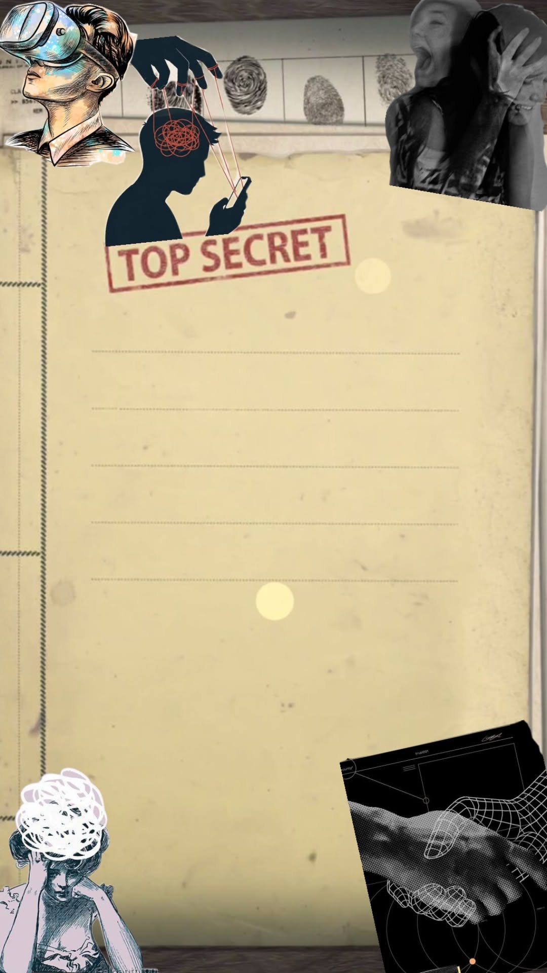 Story: Top-secret dossier escape-room concept