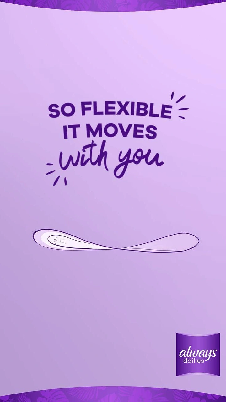 Period Care & Feminine Hygiene creative ad: Flexible product visualizes movement